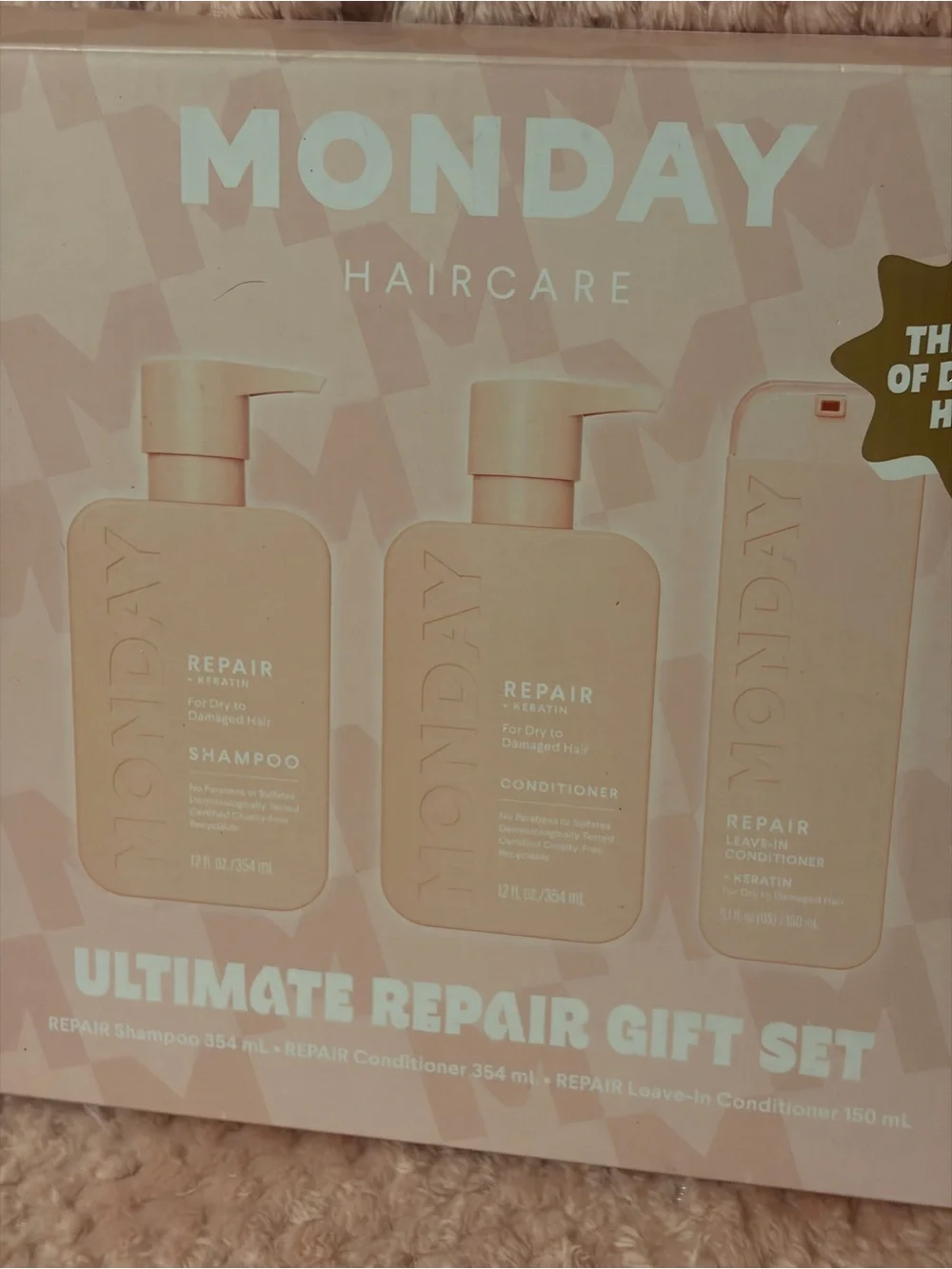 Monday Haircare Ultimate Repair Gift Set Repair Shampoo Repair Conditioner And